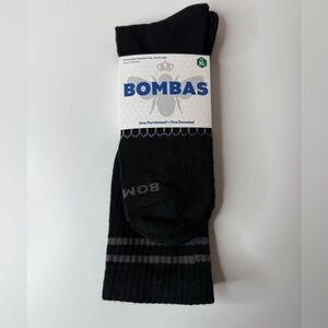 Bombas Men's Black and Gray Athletic Socks Honeycomb Arch Support Casual XL NWT